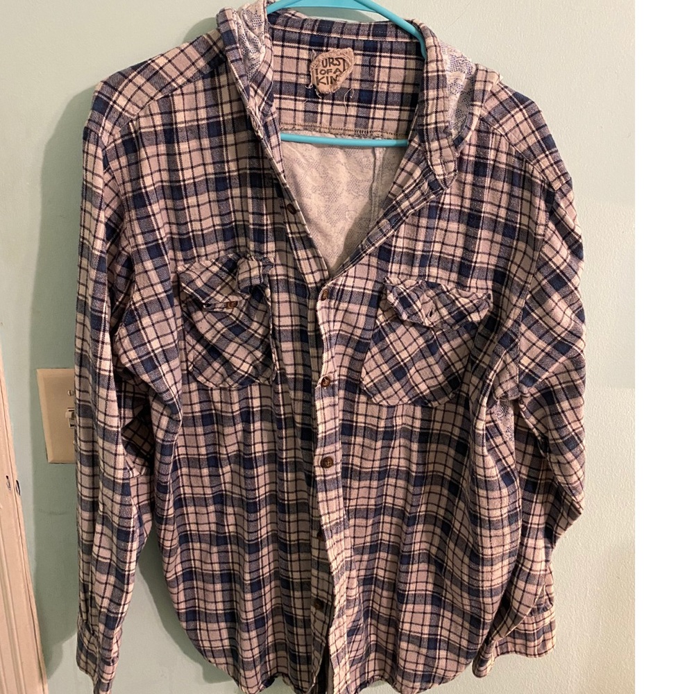 “Furst of a kind” vintage flannel with a hoodie